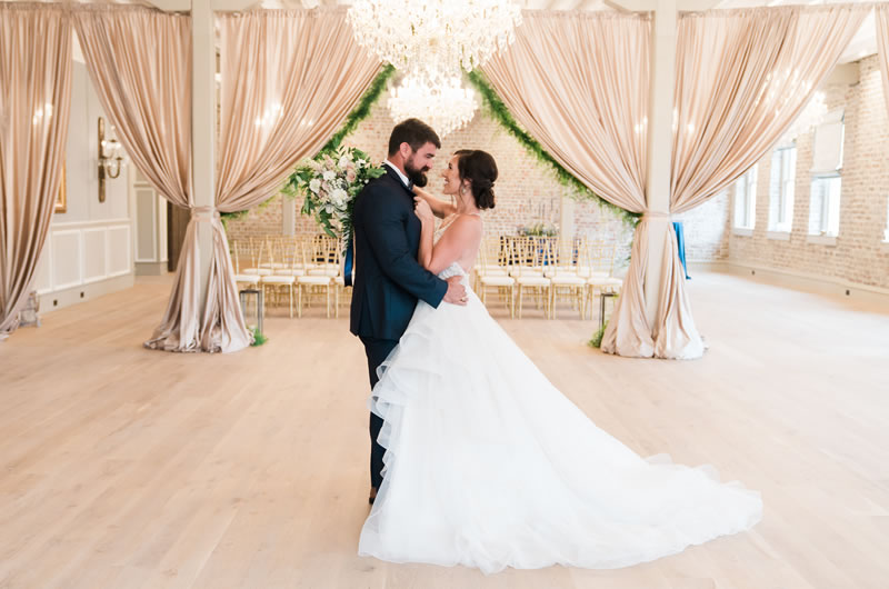 Intimate Charleston Wedding Inspiration Bride ANd Groom