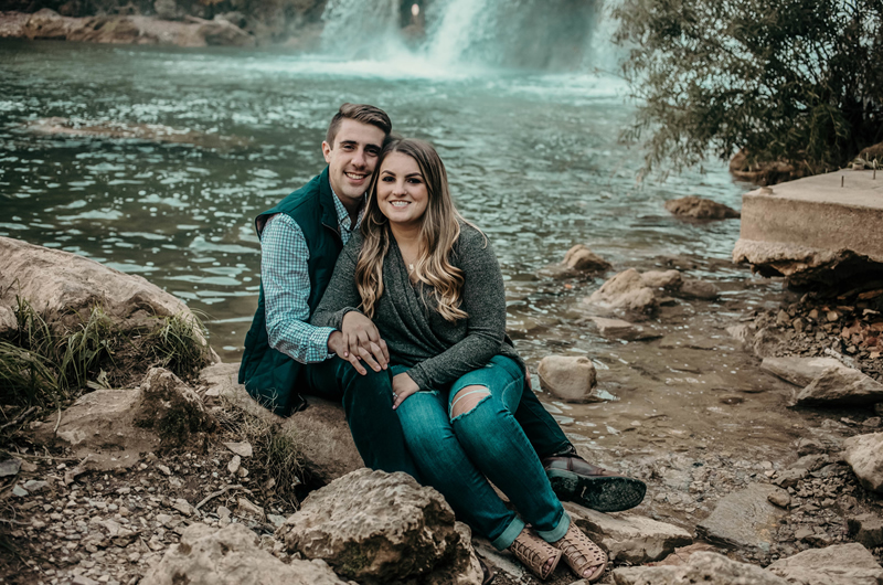Oklahoma Waterfall Engagement Session 1