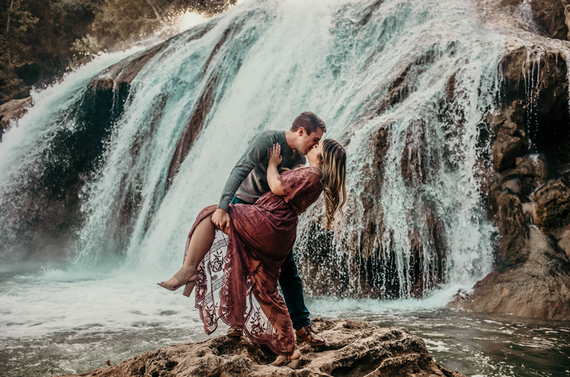 Oklahoma Waterfall Engagement Session 6
