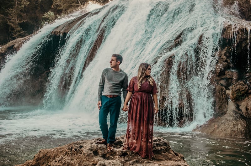 Oklahoma Waterfall Engagement Session 7