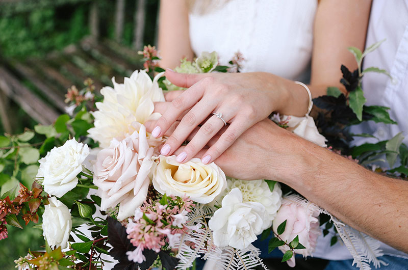 Emily And Justin Ring And Bouquet Detail