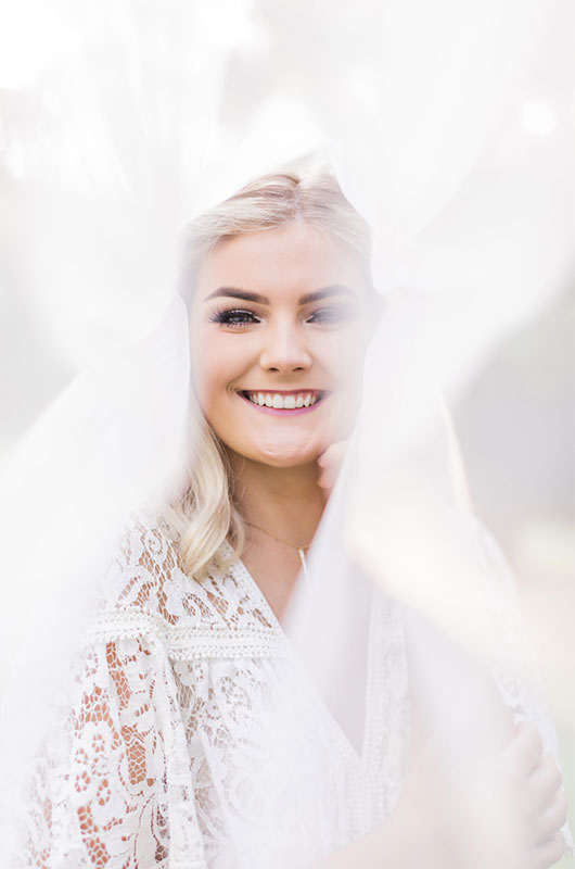 Kitten Bridal Shoot Inside The Veil Portrait