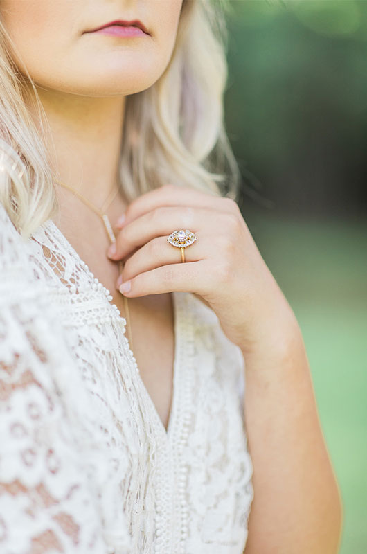 Kitten Bridal Shoot Ring Closeup