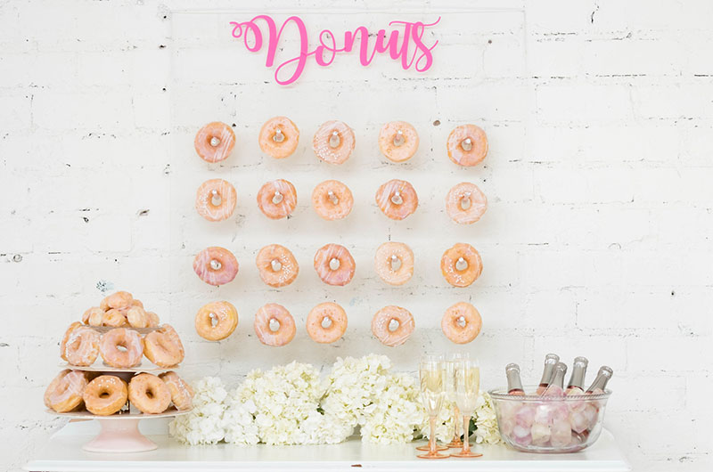 Pastel And Watercolor Styled Shoot Donut Wall
