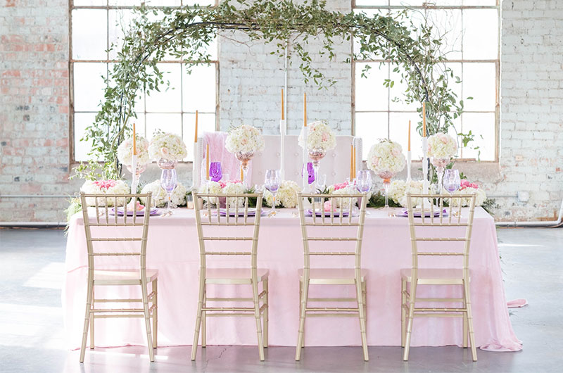 Pastel And Watercolor Styled Shoot Bridal Party Table