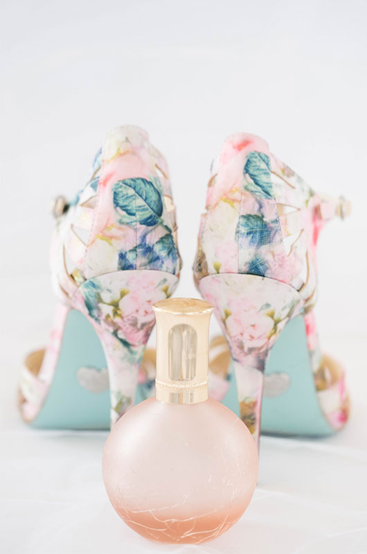 Pastel And Watercolor Styled Shoot Heels And Perfume