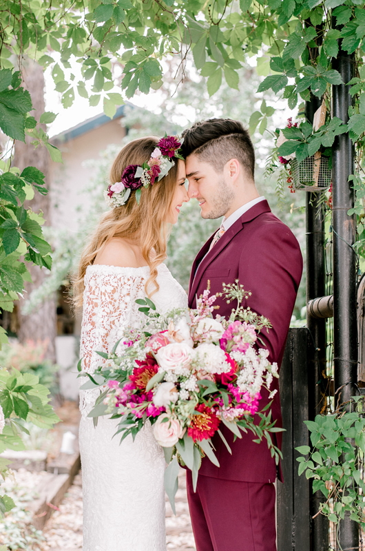 Pretty Pink Wedding Inspiration Couple