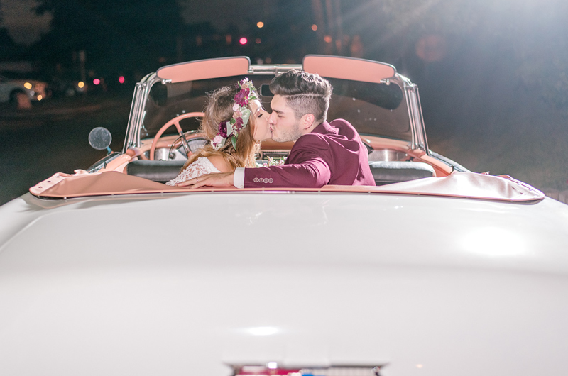 Pretty Pink Wedding Inspiration Exit Kiss