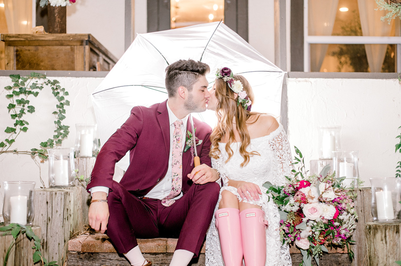 Pretty Pink Wedding Inspiration Kiss