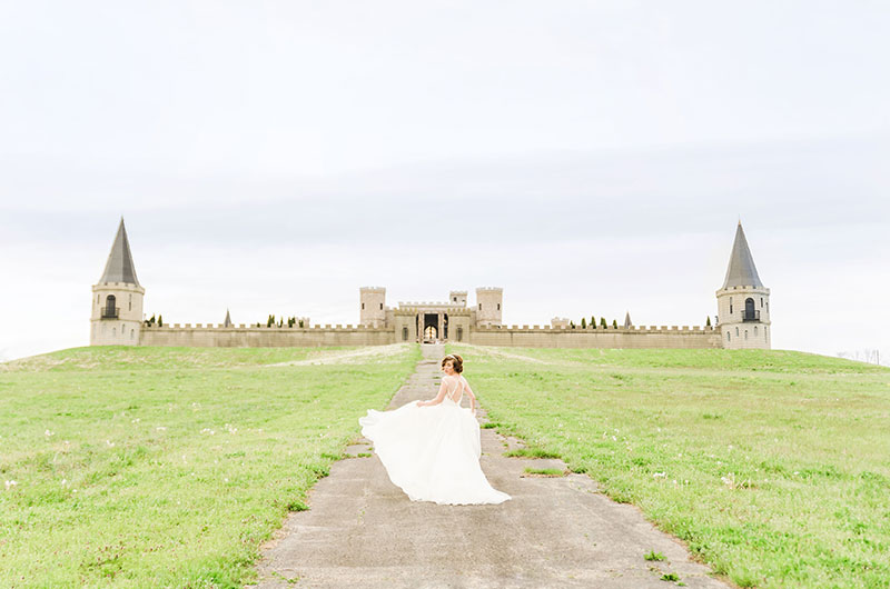 Royally Ever After Bride With Castle Background