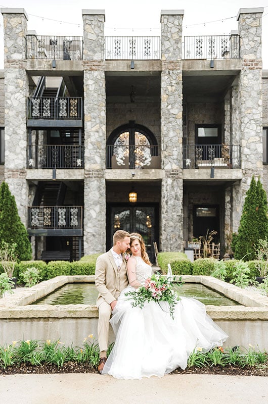 Royally Ever After Couple On Fountain