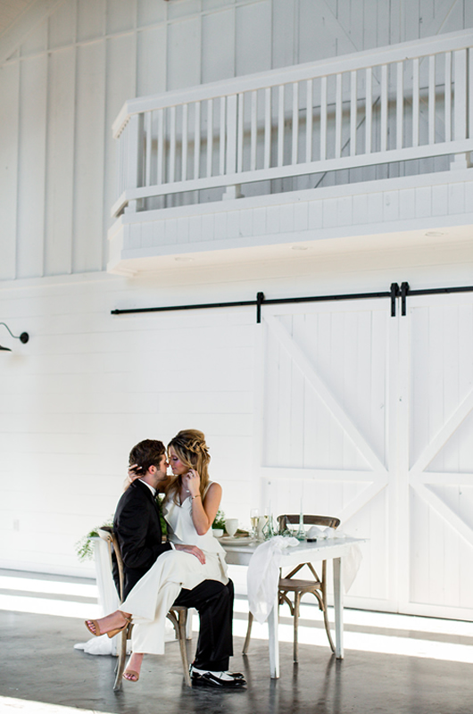 Textures In White Couple At Table