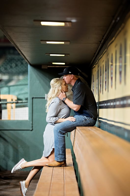 A Baseball Themed Engagement Dugout