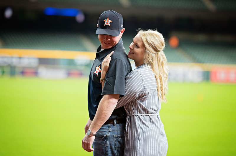 A Baseball Themed Engagement Hug