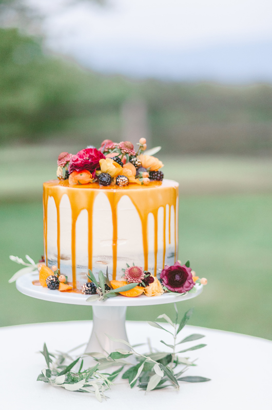 European Hillside Wedding Inspriation Cake