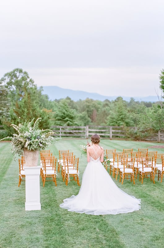 European Hillside Wedding Inspriation Ceremony