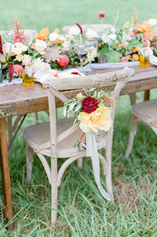 European Hillside Wedding Inspriation Chair Back