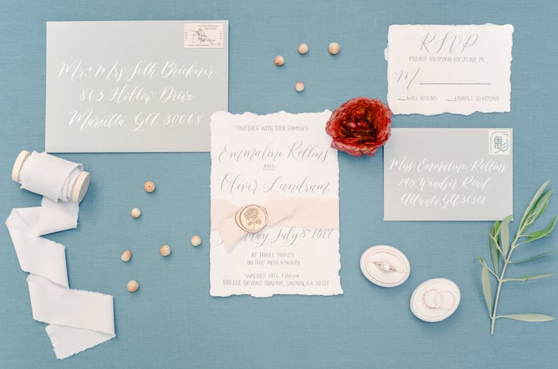 European Hillside Wedding Inspriation Invitations