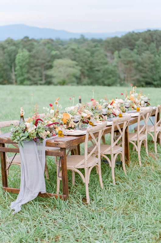 European Hillside Wedding Inspriation Kings Table