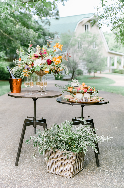 European Hillside Wedding Inspriation Tables