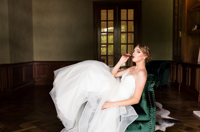 Formal Southern Wedding Inspriation Bride Cigar