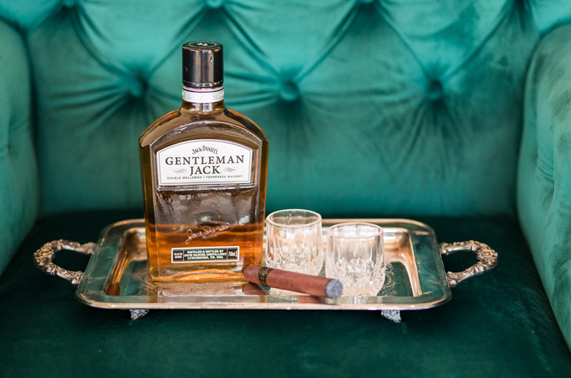 Formal Southern Wedding Inspriation Cigar Whiskey