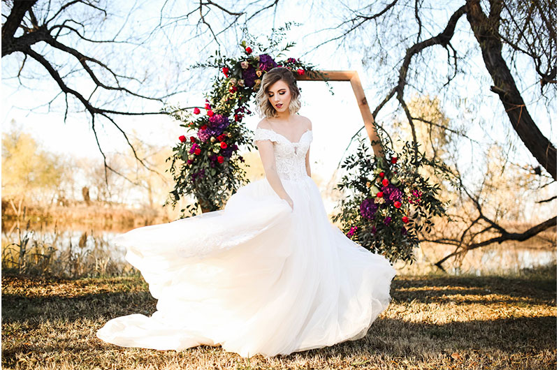 Woodsy Jewel Toned Shoot Bridal Twirl