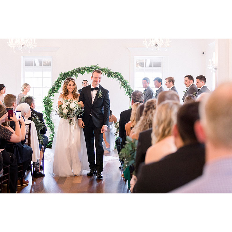 Hannah Kaplan and Jeffrey Plante Wedding Ceremony Walking Down Aisle