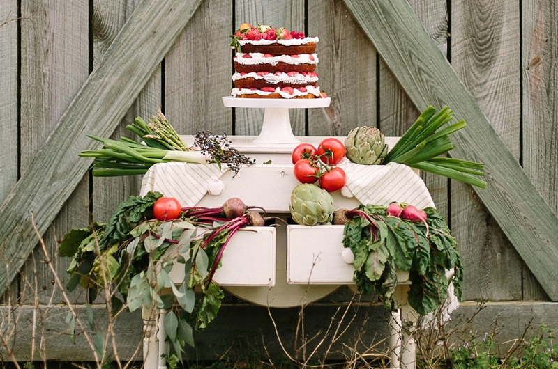Spring Easter Shoot Wedding Cake Table