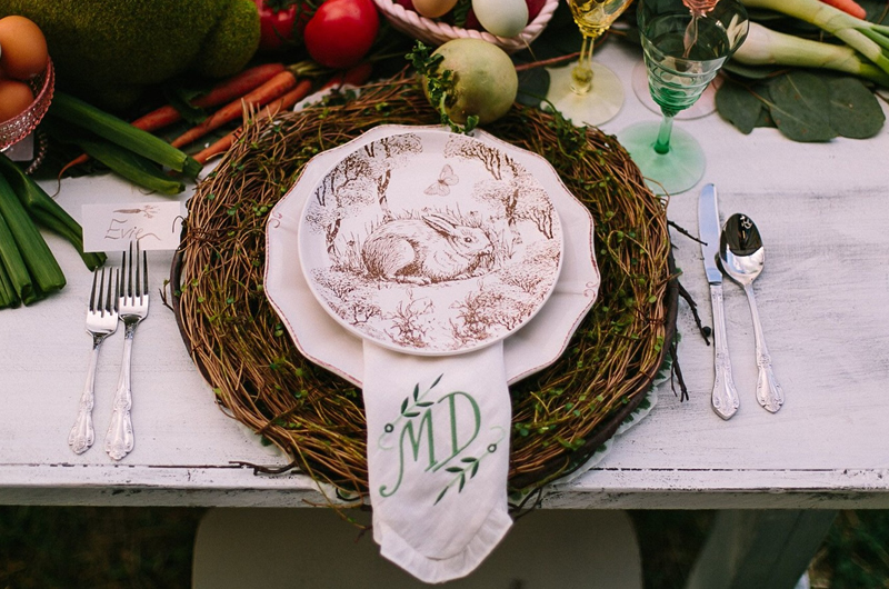 Spring Easter Shoot Wedding Place Setting