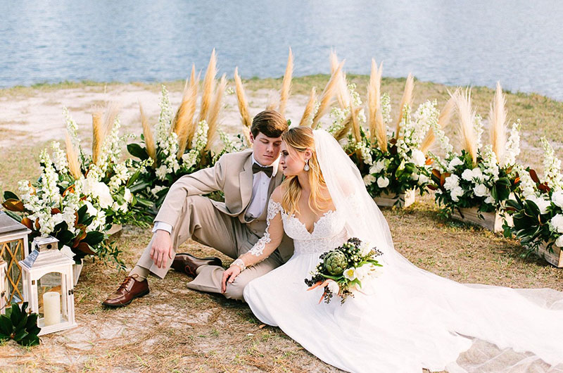 Spring Easter Wedding Bride And Groom