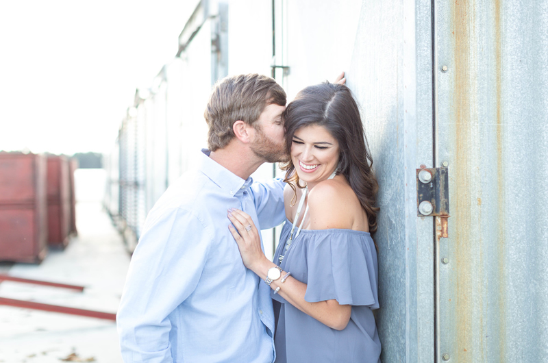 Summertime Engagement Session Inspiration Kiss On The Cheek