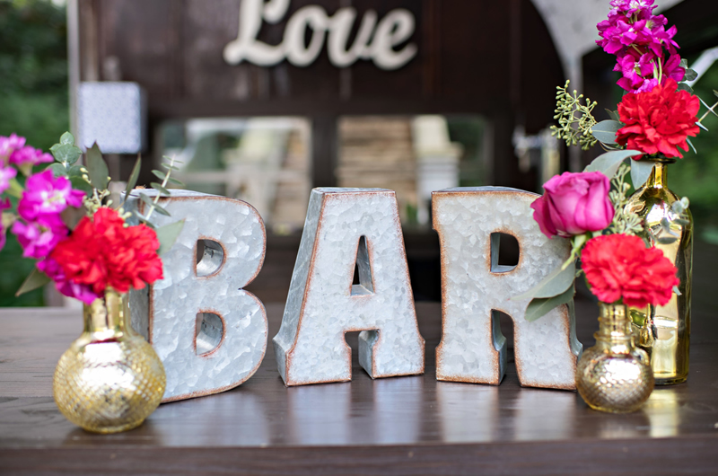 Vintage Garden Glam Wedding Inspiration Bar Sign