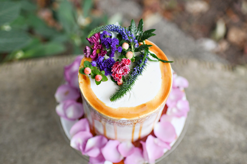 Vintage Garden Glam Wedding Inspiration Cake Top