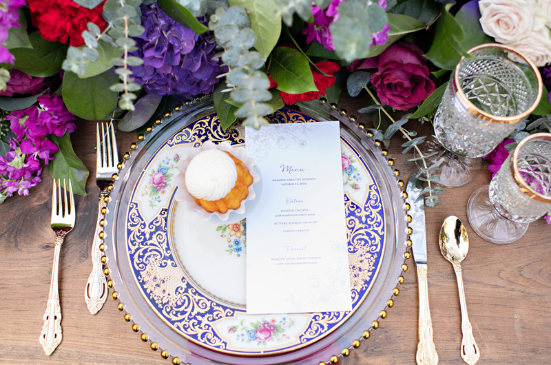 Vintage Garden Glam Wedding Inspiration Menu