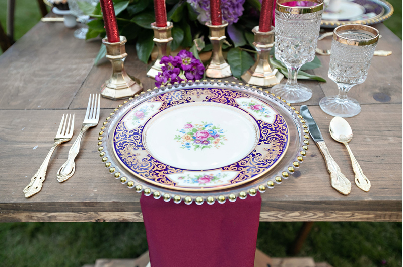 Vintage Garden Glam Wedding Inspiration Place Setting