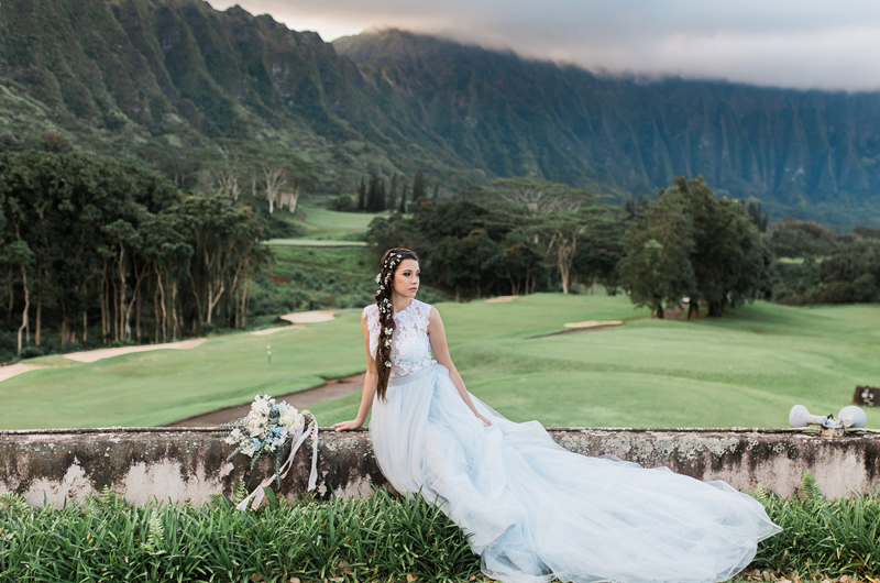 Vision In Blue Bride In Front Of Mountain