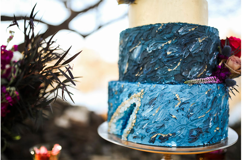 Woodsy Jewel Toned Shoot Cake Details Closeup
