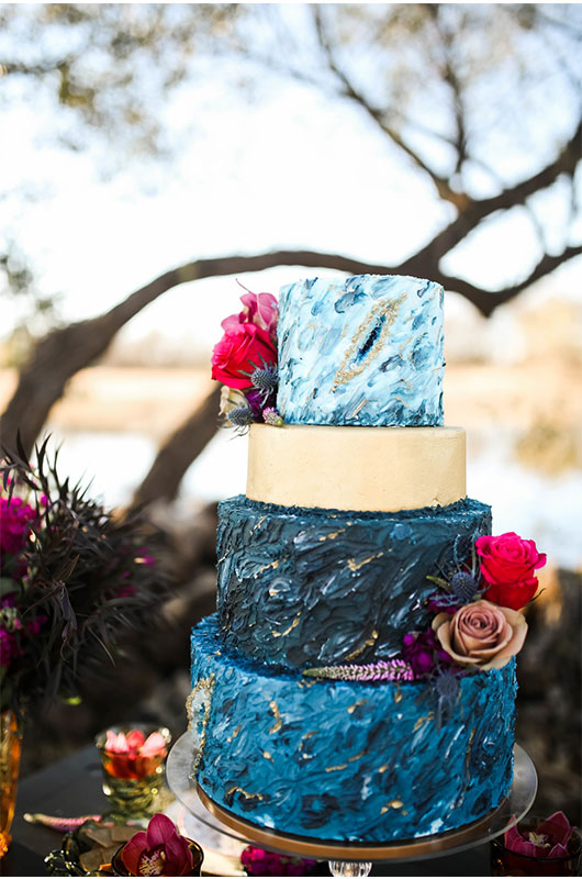 Woodsy Jewel Toned Shoot Cake Medium Shot