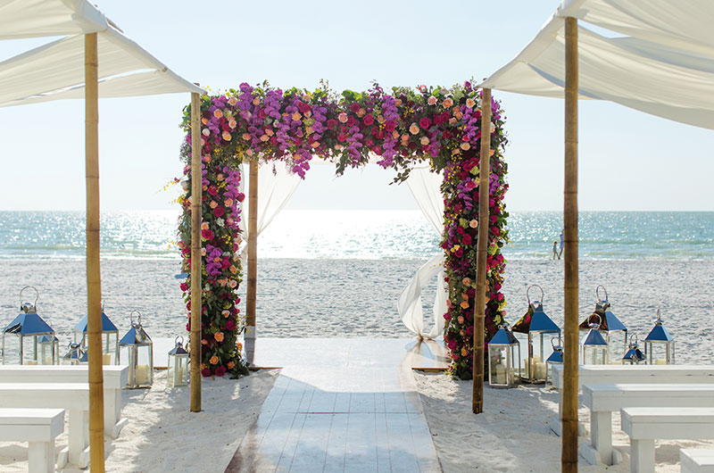 Marco Beach Ocean Resort, Marco Island, Florida Wedding Arch Decorated
