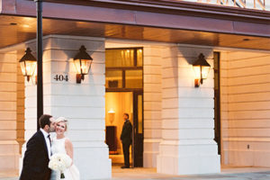 Part III The First Real Weddings At Charlestons Hotel Bennett Couple In Front Of Hotel 4L