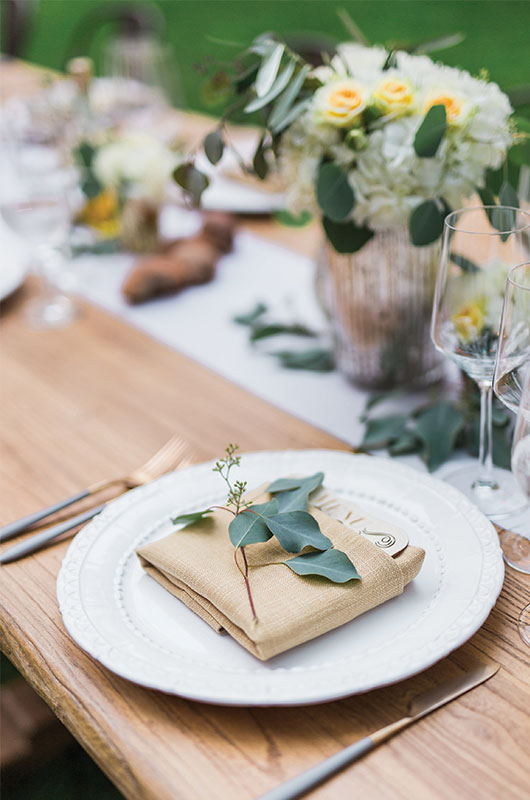 Sonoma County, California Tie The Knot Venue Place Setting