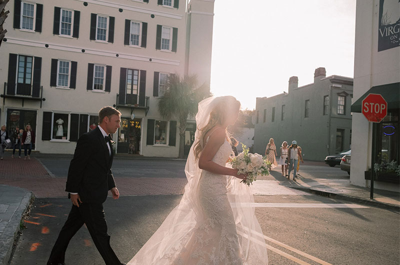 The First Real Weddings At Charlestons Hotel Bennet Make Their Debut Bride Groom Walking