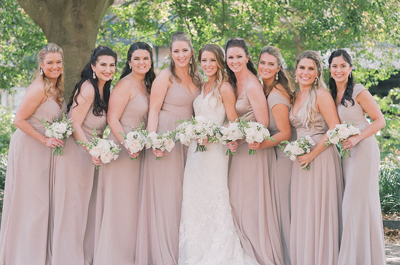 The First Real Weddings At Charlestons Hotel Bennet Make Their Debut Bridesmaids Posing