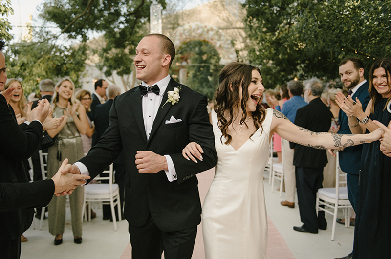 Newlywed Looks India Bartett And Hunter Freiberg Bride And Groom Down The Aisle