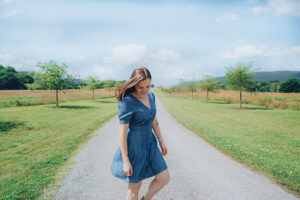 From Stressed Out To Blissed Out Bride In Field With Denim Dress