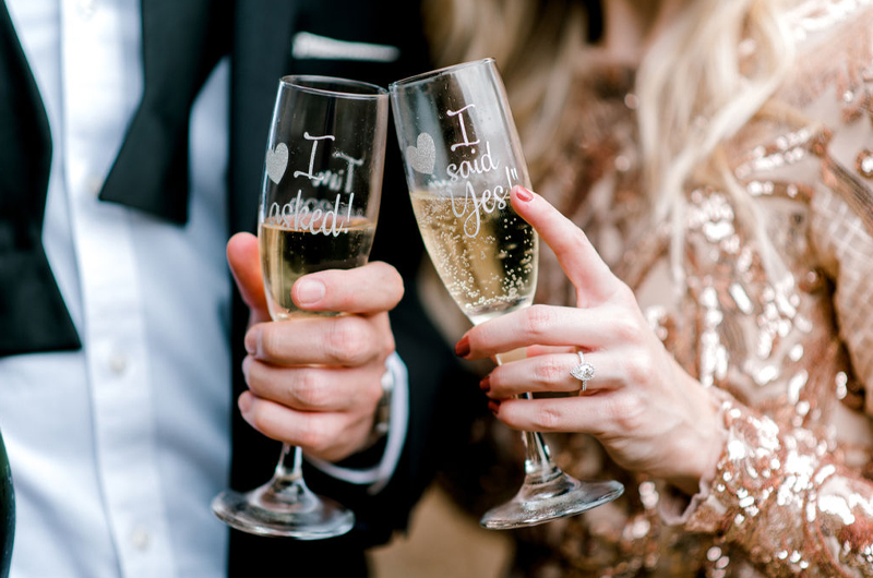 A Bubbly South Carolina Toast To A New Year Of Weddings Champagne Glass I Asked And I Said Yes