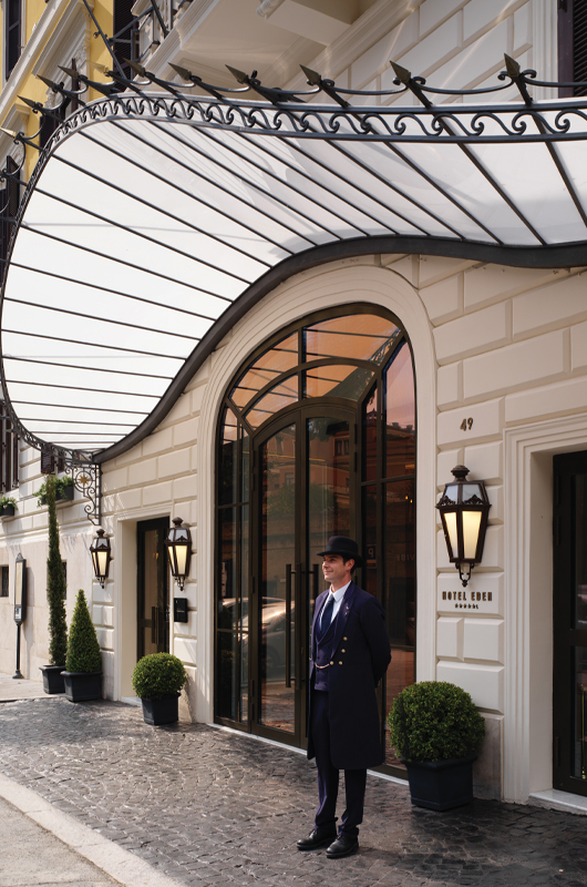 Hotel Eden, Rome, Italy Front Entrance With Doorman