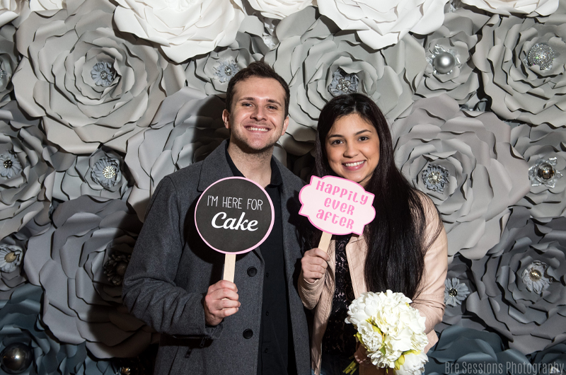 Show Us The Pretty Bridal Extravaganza Wows Atlanta Couple Holding Im Here For Cake And Happily Ever After Signs