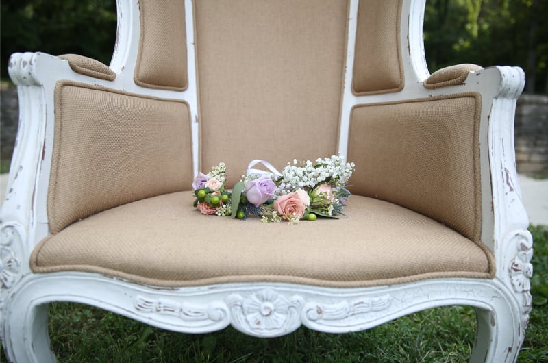 The Story Of Taylord Crowns Fresh Flower Crowns Flower Bouquet In Armchair